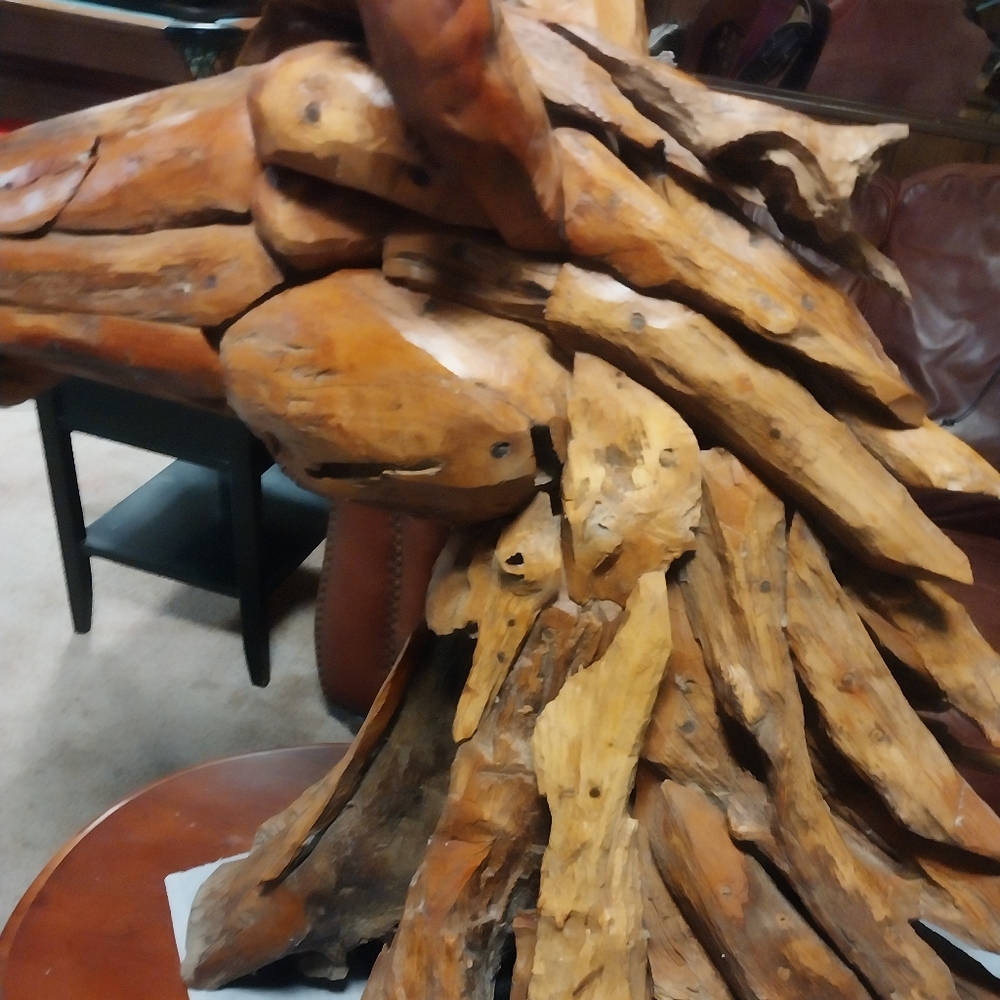 Hand made master crafted driftwood horse 3ft t x 36'l x18'w.driftwood brown - Picture 4 of 16